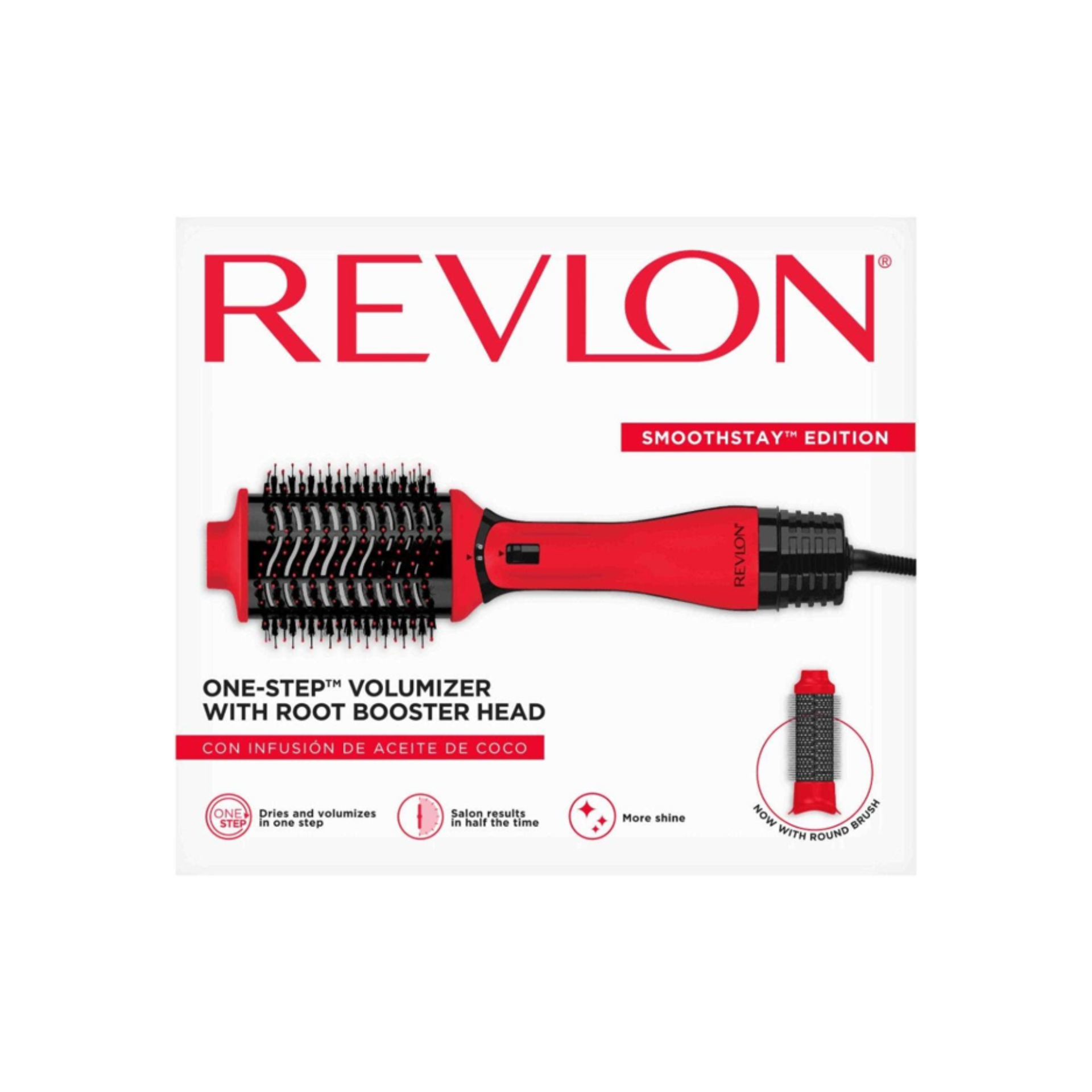 REVLON ONE-STEP SECADOR Y VOLUMINIZADOR CON INFUSIÓN DE ACEITE DE COCO