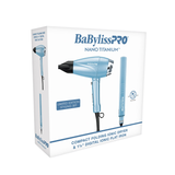Babyliss Nano Titanium Compact Folding Dryer & 1.25 Inch Digital Ionic Flat Iron Set
