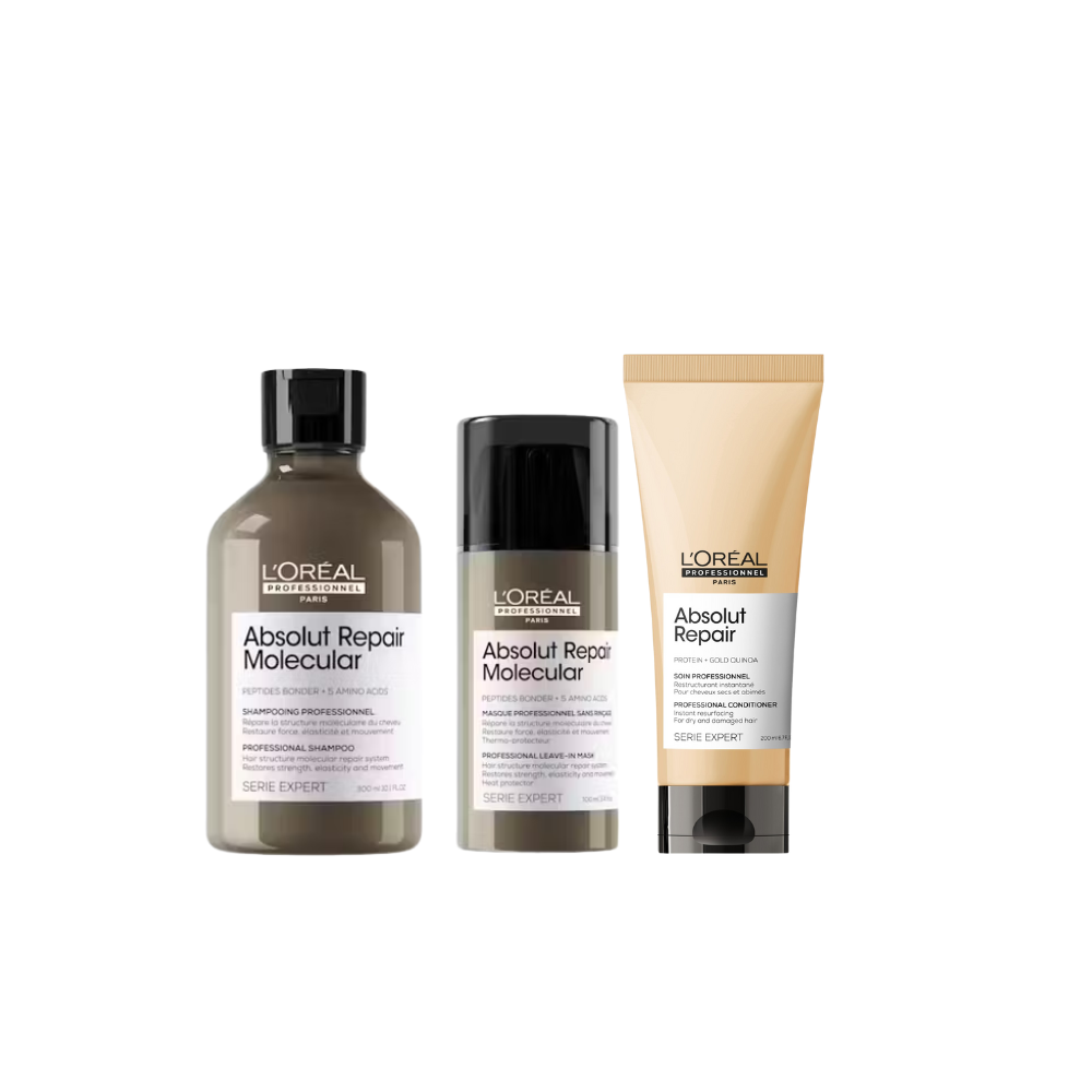 Absolut Repair Molecular Shampoo + Leave-In + Acondicionador Absolut Repair